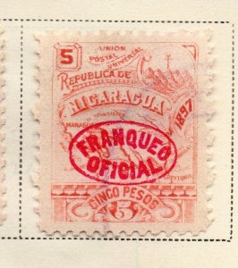 Nicaragua 1896-97 Early Issue Fine Used 5P. Official Optd 323765