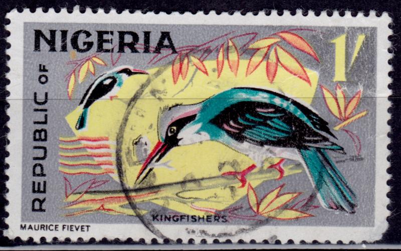 Nigeria, 1965-66, Kingfishers, 1sh, sc#192, used