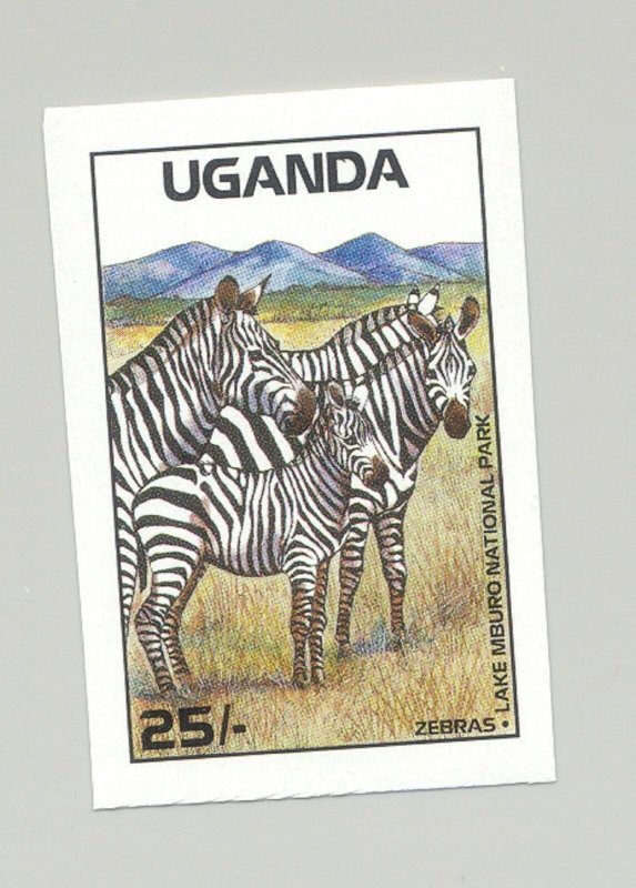 Uganda #638 Zebras, Animals 1v Imperf Proof