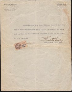 US 1930 Paris Letter From Lawyer Re: Adoption 2 Children w/French Rev. Stamp