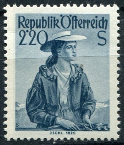 Austria Sc#547 MNH, 2.20s slate, Provincial Costumes 1948/58 (1952)