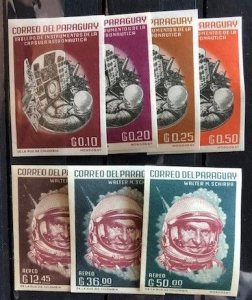 Paraguay 744-751 (no 747) MNH, Imperf