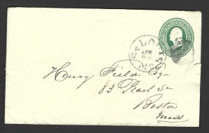 US 1870 ST LOUIS MO SMALL CIRCLE FANCY CANCEL ON 3C POSTAL COVER RARE