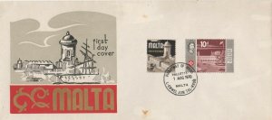 Malta 1970 Fortifications Extra Definitive 5d &10d Valletta FDC 