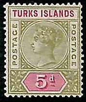 94884g - TURKS ISLAND - STAMP - SG # 72 -  MINT Hinged - Well centered 