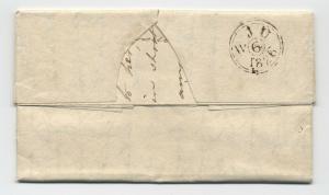 1826 British stampless folded letter to Kingston, Jamaica [y3592]