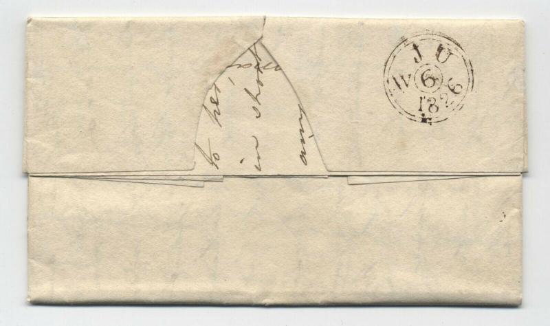 1826 British stampless folded letter to Kingston, Jamaica [y3592]