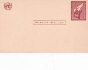 United Nations 4c Prepaid Airmail Postcard Unused VGC