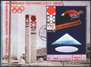 Yemen. 1970. bl147. Sapporo Winter Olympics. USED.