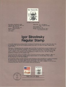 US SP504 Igor Stravinsky Souvenir Page #1846