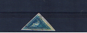 CAPE OF GOOD HOPE 4d BLUE TRIANGLE F/USED ON PIECE