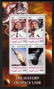 Somaliland 2011 History of Space - USSR #10 perf sheetlet...