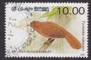 Sri Lanka # 839, Birds - Rufus Babbler, Used, 1/3 Cat.