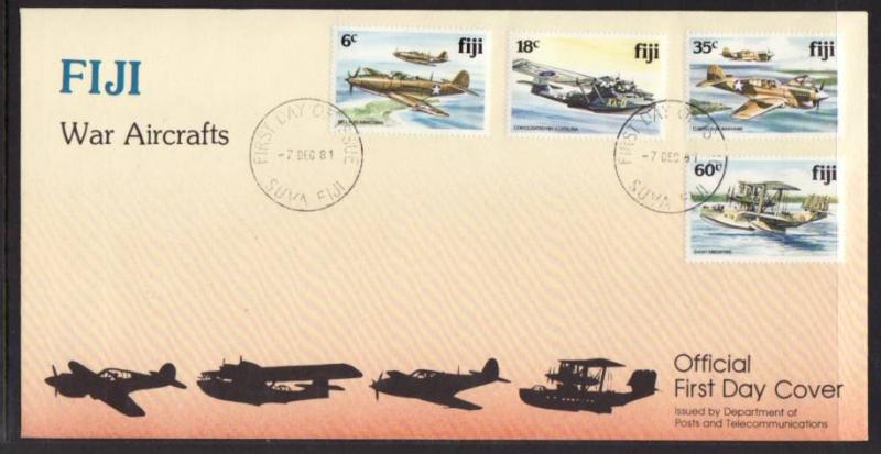 Fiji 454-457 Airplanes 1981 U/A FDC 