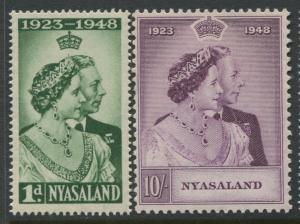 Nyasaland - Scott 85-86 - Silver Wedding Issue -1948 -MNH-Set of 2 Stamps