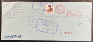 Philippines #2221a (A610h) Used F/VF on Registered Cover c1994-1996 [CVR194]