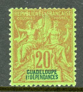 Guadeloupe 1892 French Colony 20¢ Red Commerce & Navigation SG #41 Mint D934