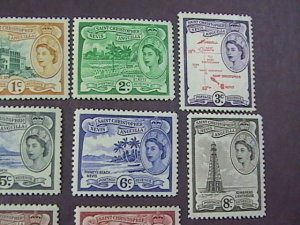 ST. KITTS-NEVIS # 120-134-MINT/HINGED-COMPLETE SET----QEII----1954-57