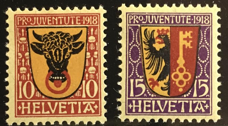 Switzerland 1918 Pro Juventute sc B10-B11 mh