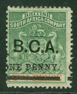 SG 20 Nyasaland, British Central Africa 1895. 1d on 2d sea green & vermilion...