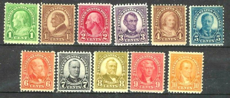 #632-634 635-642  US REG ISSUE SET OF MINT-FINE-VF