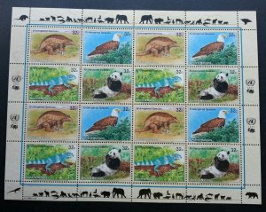 United Nation Endangered Species 1995 Panda Eagle Prey Exotic (sheetlet) MNH