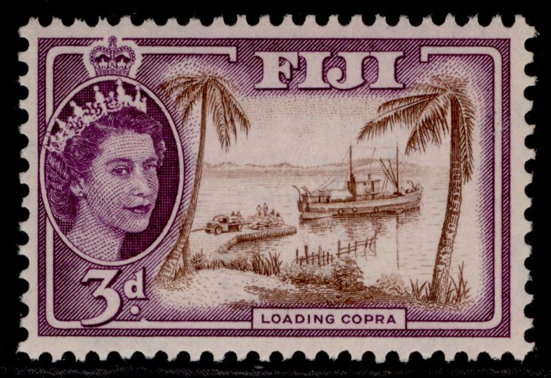 FIJI QEII SG285, 3d brown & reddish violet, M MINT.