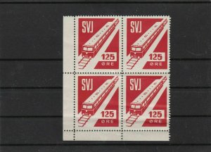 denmark railway parcel mnh stamps block  ref 11427