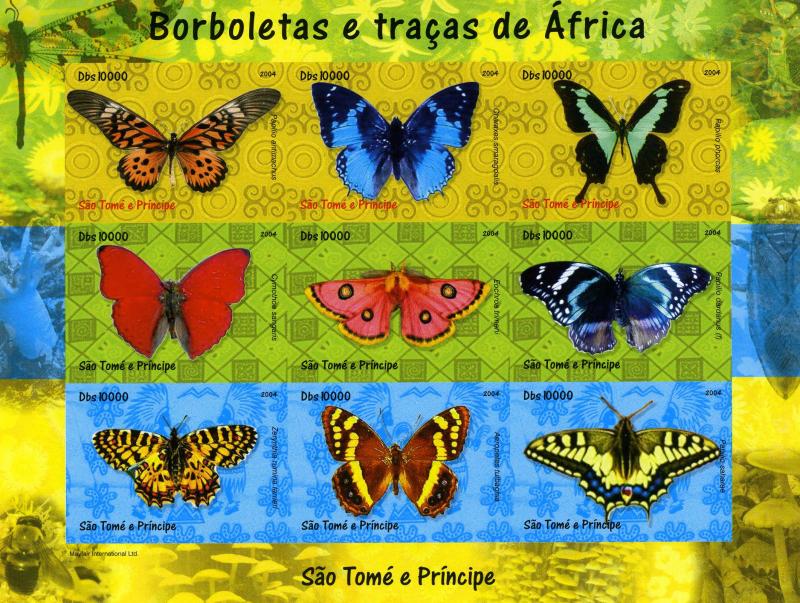 Sao Tome & Principe 2004 Butterflies Sheet Imperforated Mint (NH)