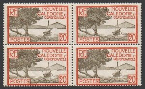 New Caledonia 142 block/4,MNH dry gum.Michel 142. Bay of Paletuviers Point,1928.