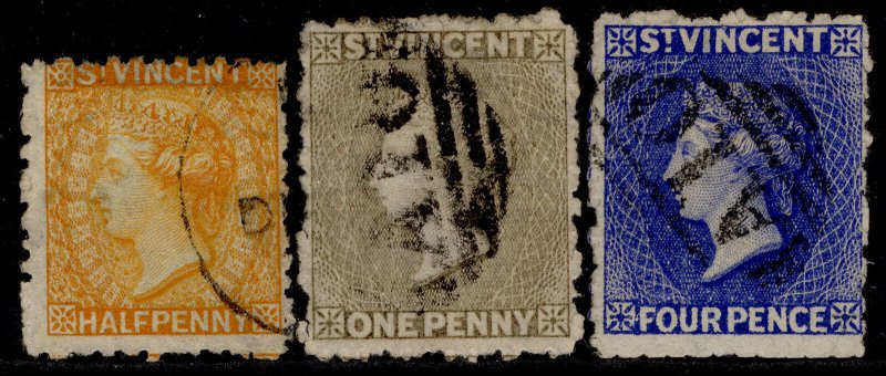 ST. VINCENT QV SG36-38, 1881 complete set, USED. Cat £148.