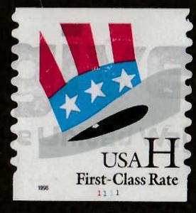 U.S. Scott #3265 American Flag Hat 'H' Stamp - Used Single