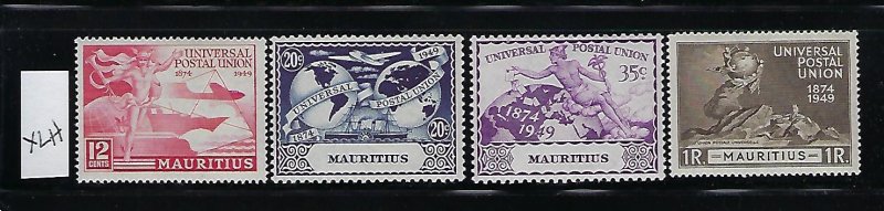 MAURITIUS SCOTT #231-234 1949 UPU ISSUE- MINT XXXLIGHT  HINGED