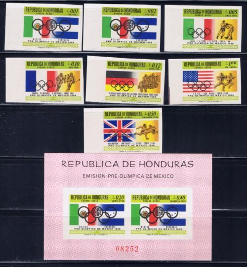 Honduras C429-35a NH 1968 Imperf Olympics set 