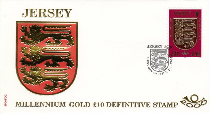 Jersey 2000 Millennium Gold £10 on FDC