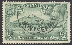 Montserrat Sc# 75 Used 1922-1929 ½p Tercentenary Issue