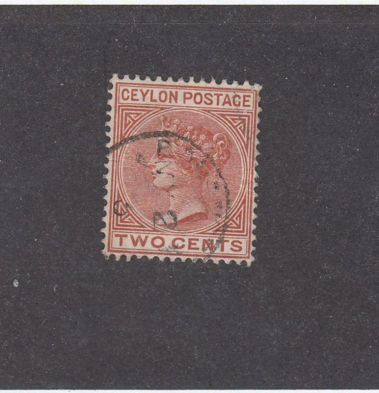 CEYLON (MK4042)  # 63  VF-USED  2c 1872-80 QUEEN VICTORIA / BROWN