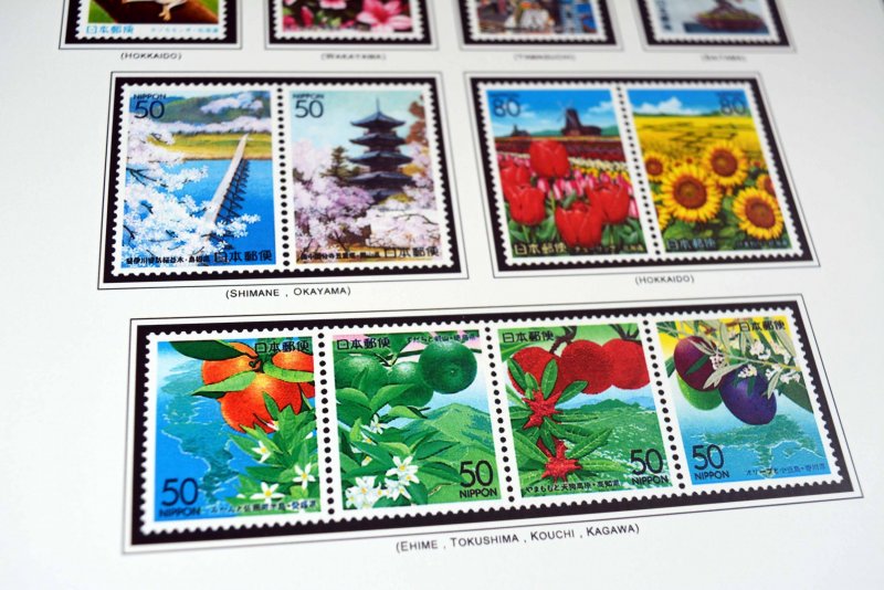 COLOR PRINTED JAPAN PREFECTURES [FURUSATO] 1989-2007 STAMP ALBUM (77 ill.pages)