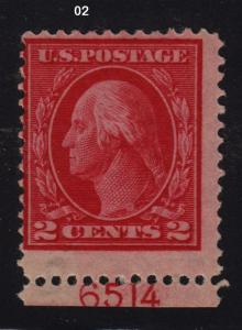 1912 Sc 406 MNH plate number single, Hebert CV $34