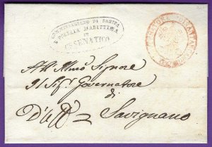 1831 Italy FLS, Plague Disinfected, DI SANITA E POLIZIA MARITTIMA Cachet, MORE