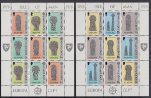 Isle of Man #131-136 MNH M/S CV€8.00 Europa Gravestones