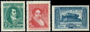 Argentina #544-546  MNH - President Rivadavia (1945)