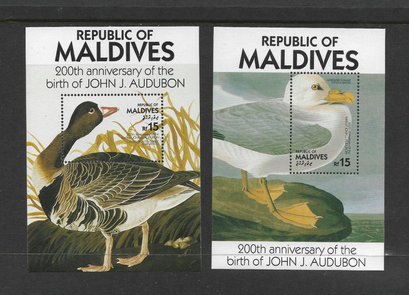 BIRDS - MALDIVES #1203-4  AUDUBON ANNIVERSARY  MNH