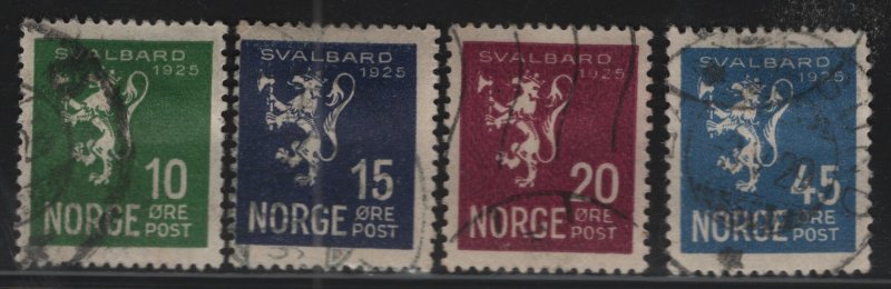 NORWAY, 111-114, USED, 1925, LION RAMPANT