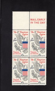 1369 American Legion, MNH Mail Early blk/4