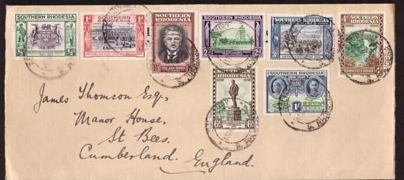 Southern Rhodesia, 1940 multifranked cover to GB        -BN40