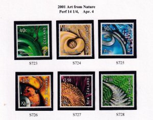 NEW ZEALAND ART FROM NATURE 2001 POST OFFICE FRESH