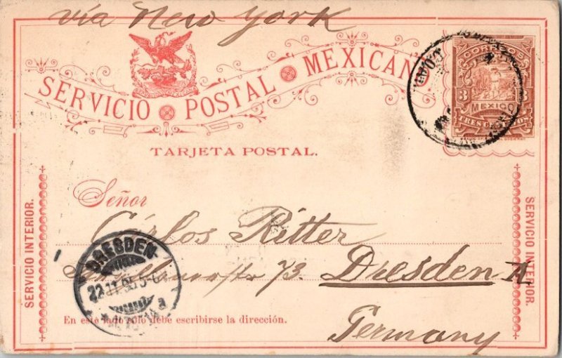Mexico 3c Letter Carrier Postal Card 1895 S. Pedro de las Colonias, Coah. to ...