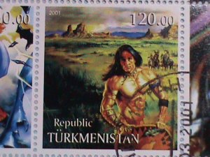 ​TURKMENISTAN STAMP:2001 FAMOUS NUDE PAINTING-CTO-STAMP S/S SHEET