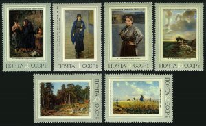 Russia 3896-3901,3902,MNH.Mi 3830-3835,Bl.70. History of Russian Paintings,1971.